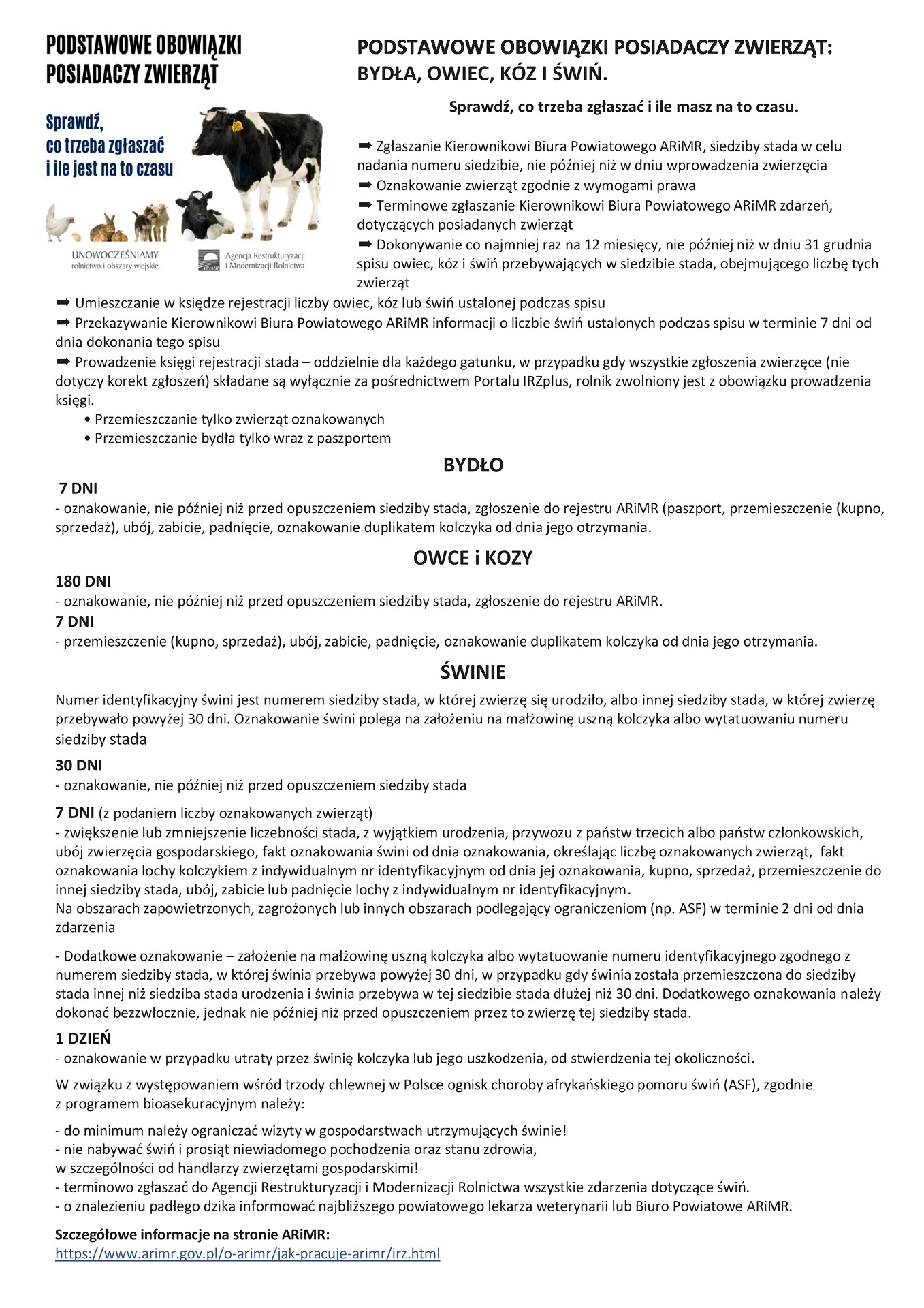 Plakat PODSTAWOWE OBOWIĄZKI POSIADACZY ZWIERZĄT page 0